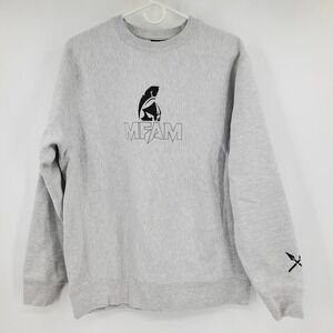 MFAM Nickmercs Spartan Logo Crewneck Sweatshirt Heather Grey Mens Size Medium